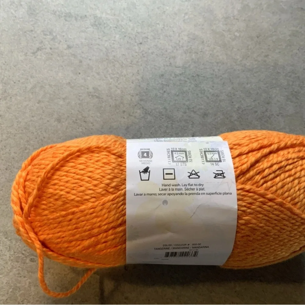 Deborah Norville Cotton Soft Silk Yarn - Tangerine - 154 Yards